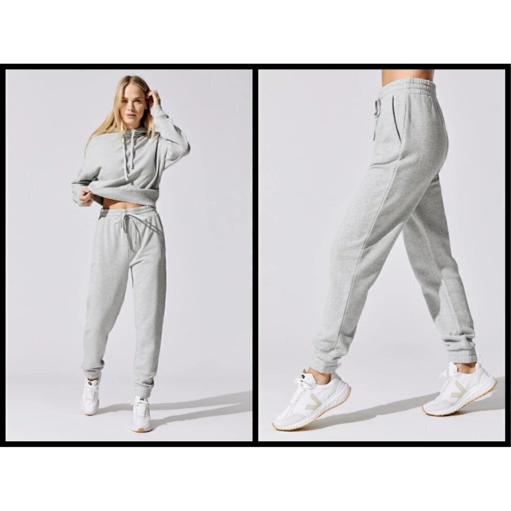 💕CARBON38💕 French Terry Jogger Pants Heather Gray Loungewear Athleisure XL NWT